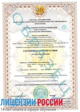 Образец сертификата соответствия Ставрополь Сертификат OHSAS 18001